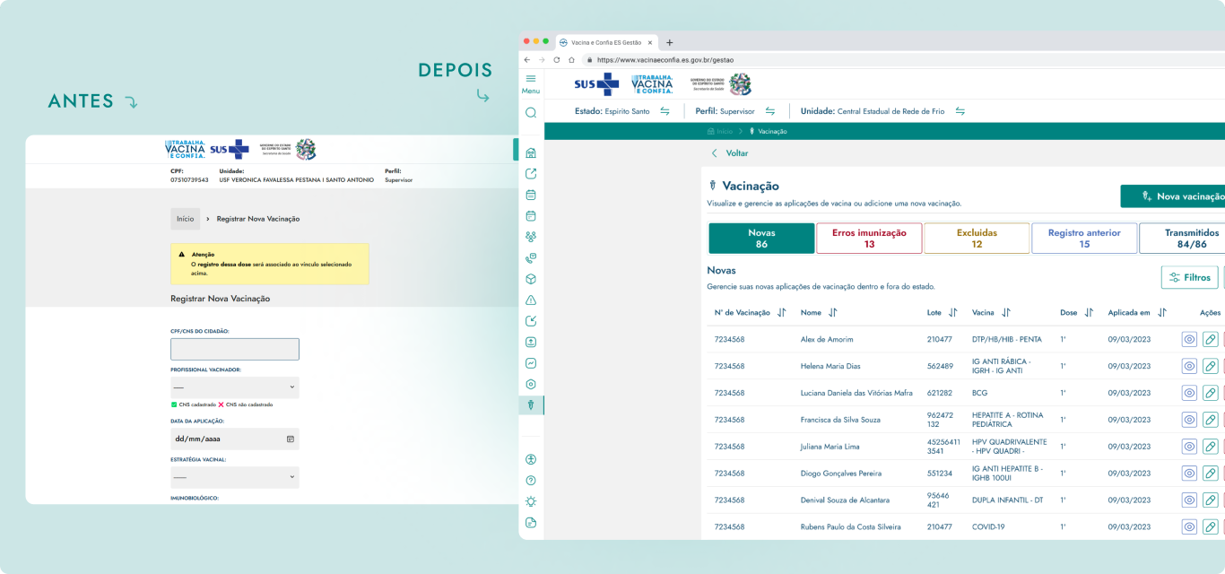 Nova Interface Integrada e Inteligente para gerenciamento dos registros de vacinação